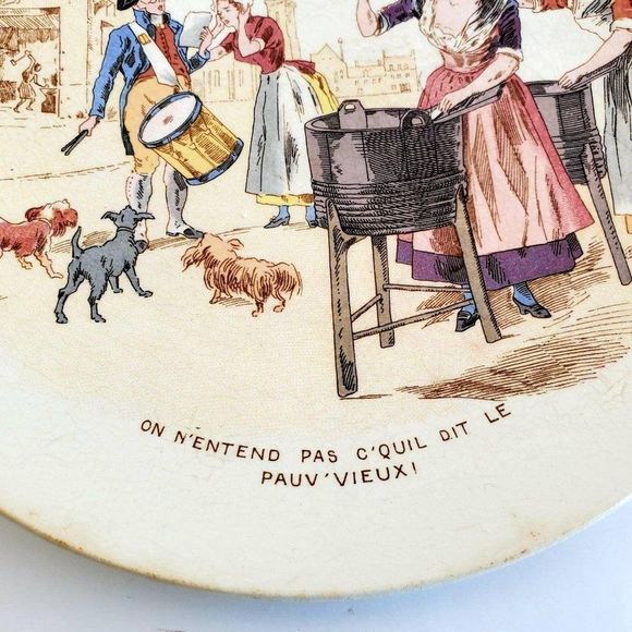 Very Rare Antique French Sarreguemines Plate - Picture 5 of 10